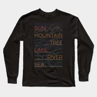 Sun, Mountain, Tree Long Sleeve T-Shirt